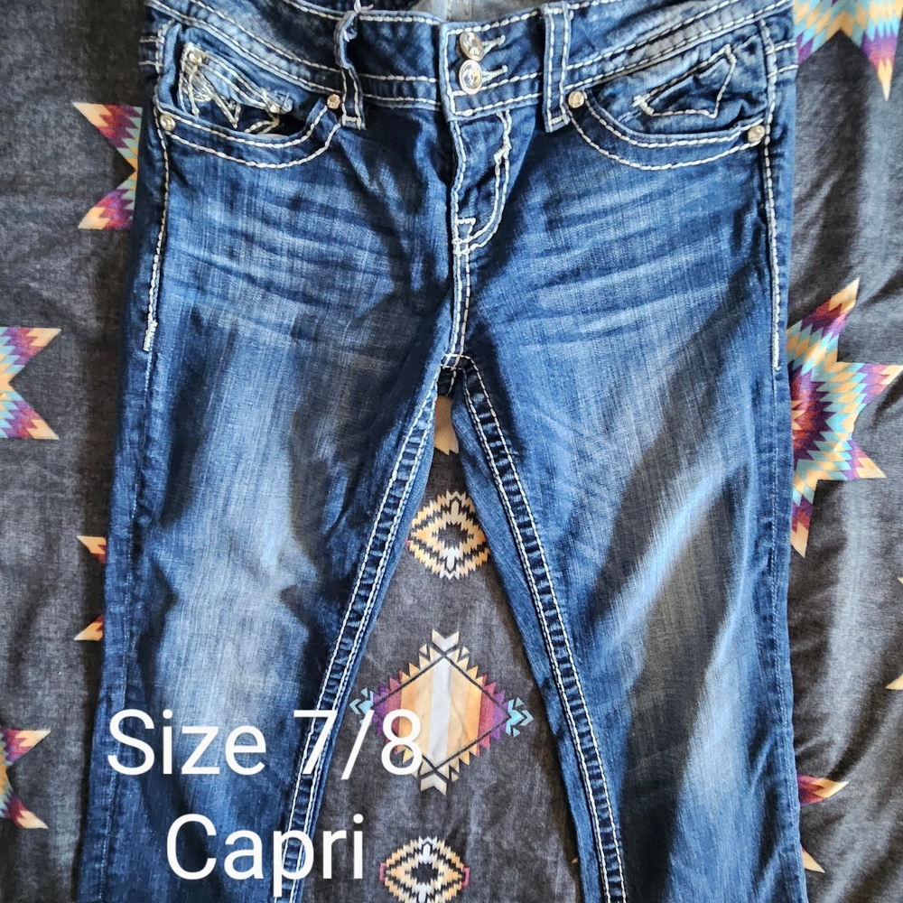 Miss Me Dark Blue Cropped Jeans